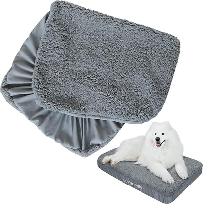 Dog Bed Covers 2 Pack Soft Plush Replacement Washable, Waterproof Pet Mattress by Moonsea