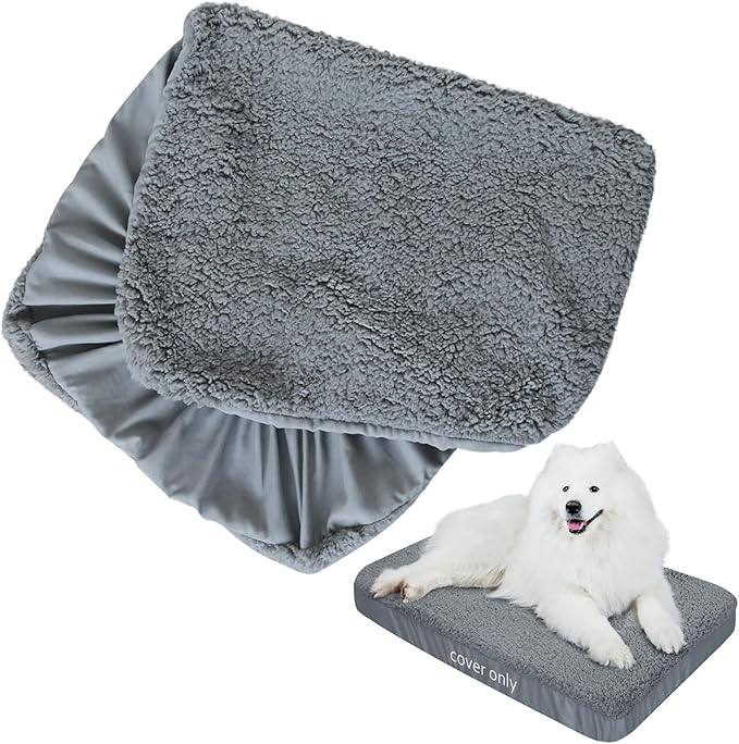 Dog Bed Covers Soft Plush Replacement Washable, Waterproof Pet Mattress Bed by Moonsea