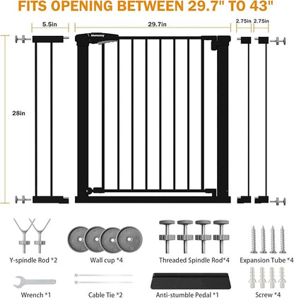 Baby Gate for Stairs, 29.7-43" Auto Close Dog Gate for Doorways & Hallways - Image 9