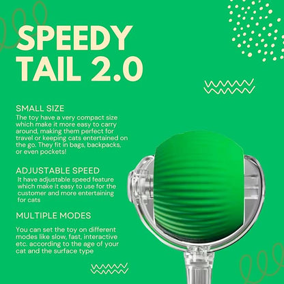 Speedy Tail 2.0 Cat Toy, 360°Automatic Rolling Ball, Smart Interactive Cat Toy - Image 4