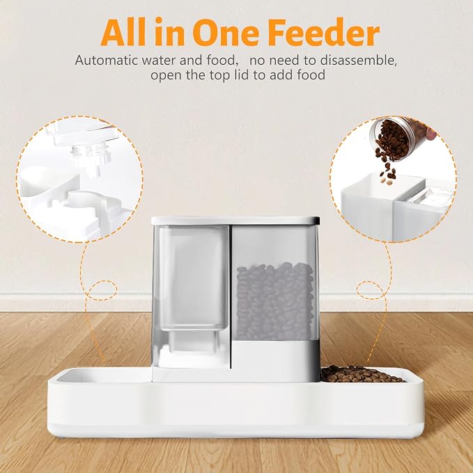 Yummy Sam Automatic Small Pet Feeder and Water Dispenser, 2 in 1 Gravity Cat - Image 3