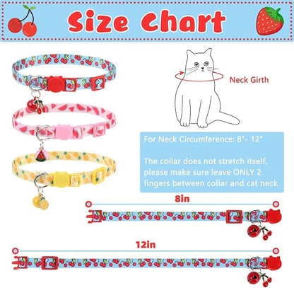 Breakaway Cat Collars with Bell & Cute Pendants, 3 Pack Safety Buckle Kitten - Image 5