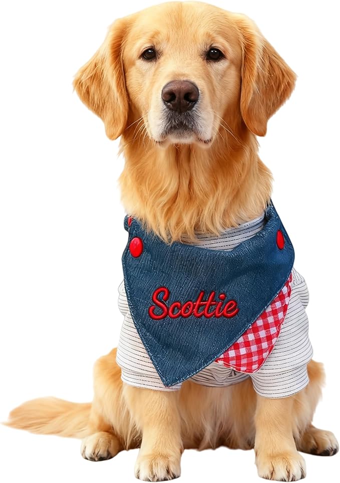 Custom Embroidered Dog Bandana Personalized by Unknown