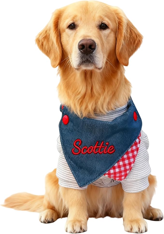 Custom Embroidered Dog Bandana Personalized by Unknown