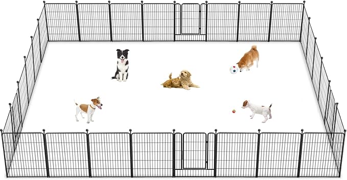 Dog Playpen 32 inch 28 Panels Indoor Outdoor Dog Pen by Jhsomdr