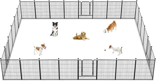 Dog Playpen 32 inch 28 Panels Indoor Outdoor Dog Pen by Jhsomdr