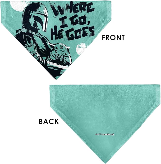 Star Wars Pet Bandana Star Wars Madalorian and Grogu Where He Goes I Go Pose - Image 3