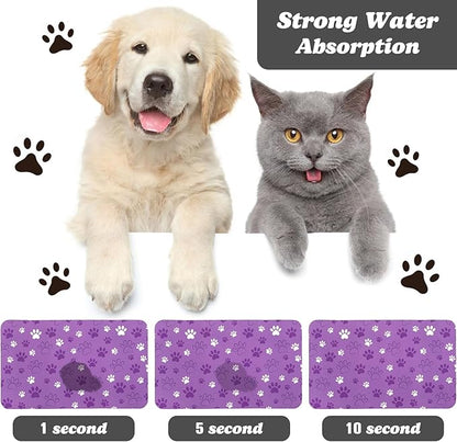 Dog Food Mat, Absorbent Water Bowl Mats Cat Pet Feeding Placemats 24 * 32 inch - Image 2