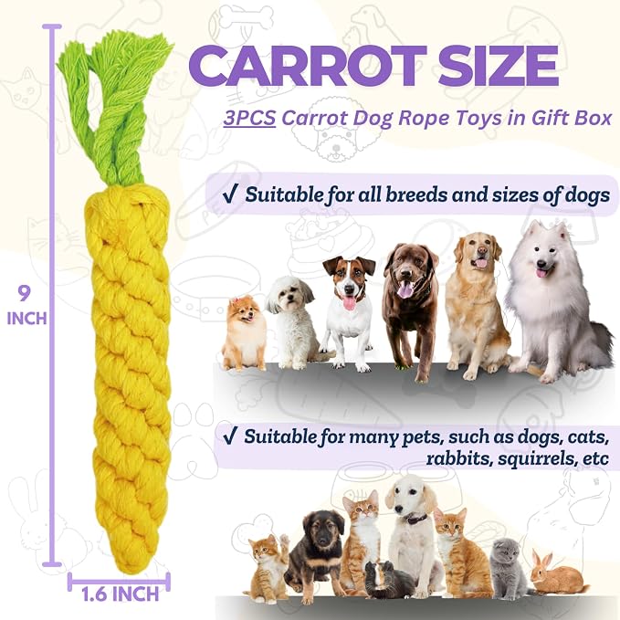 3PCS Yellow Woven Pet Chew Set, Puppy Teething Chews, Dog Chew Accessories - Image 2