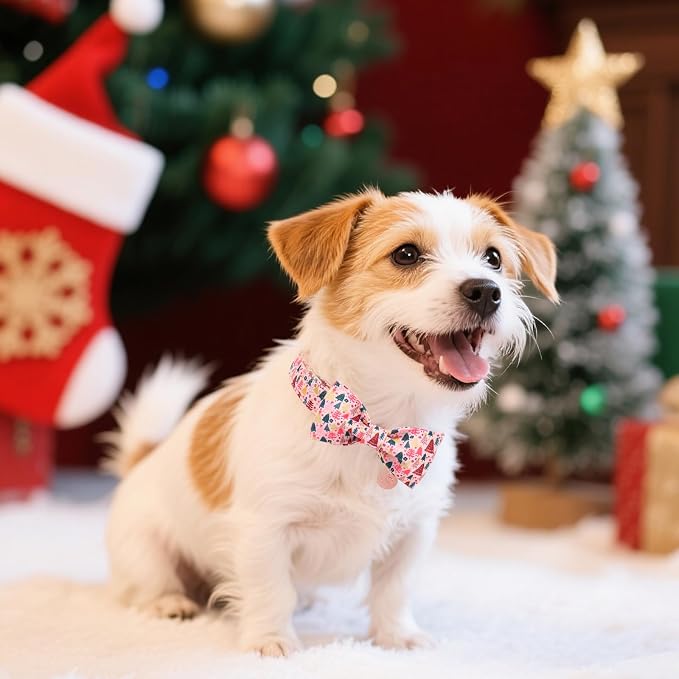 Christmas Dog Collar with Bow Tie, Adjustable Pet Collar with Cute Xmas Tree - Image 6