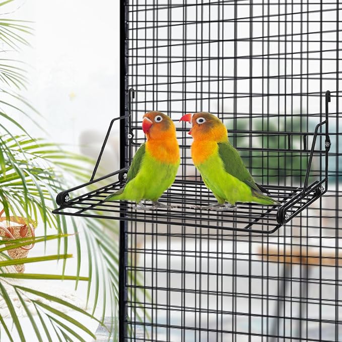 Okllen Bird Perch Stand, Bird Cage Platform Wire Patio Sundeck Playground - Image 8