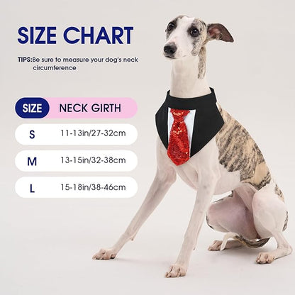 FUAMEY Dog Tie Bandanas, Formal Dogs Wedding Tuxedo Attire Puppy Collar - Image 2