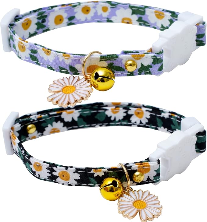 2 Pack Cotton Breakaway Cat Collars by Faygarsle