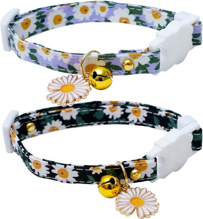 2 Pack Cotton Breakaway Cat Collars by Faygarsle