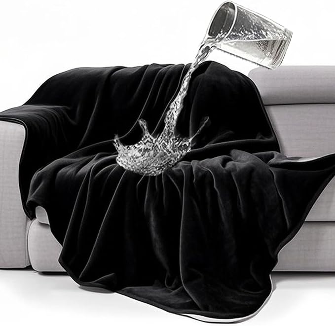 gogobunny Waterproof Bed Blanket, Reversible Sherpa Fleece Throw Blanket by gogobunny