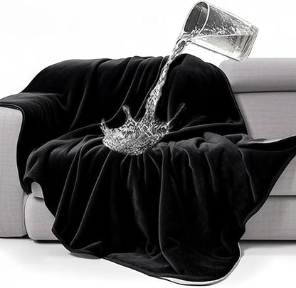 gogobunny Waterproof Bed Blanket, Reversible Sherpa Fleece Throw Blanket by gogobunny