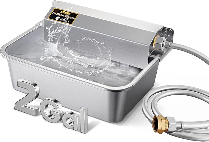 Automatic Dog Water Dispenser, 2 Gallons 304 Stainless Steel Large Dog Water by PetSuppliesDesignerBrand
