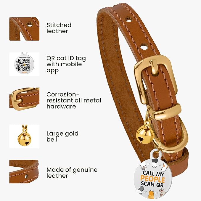 BRONZEDOG Leather Cat Collar - Image 2