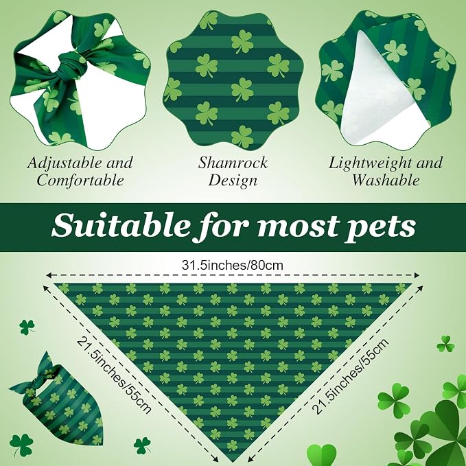 Weewooday 50 Pcs St Patricks Day Bandanas Bulk - Image 3