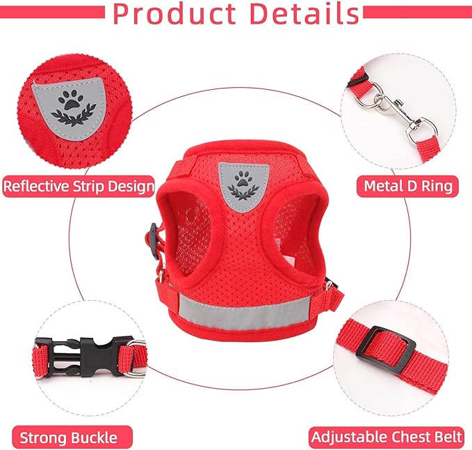 Red Cat & Dog Vest Harness - Image 4