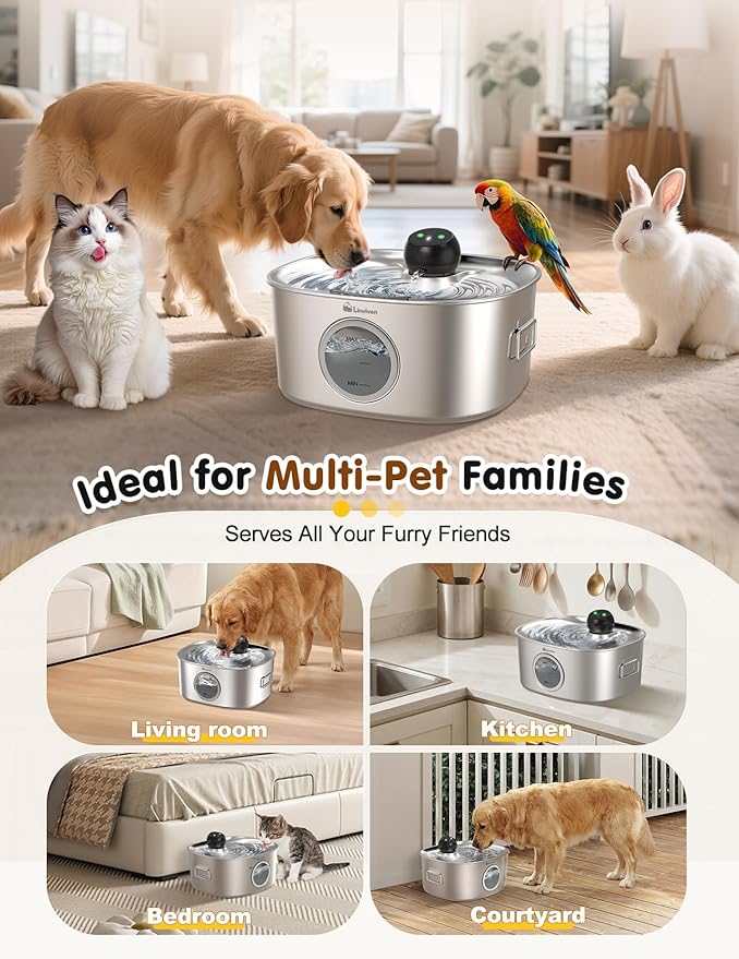 Dog Water Bowl Dispenser, 10L/2.64Gal/338 Oz Automatic Dog Water Fountain - Image 7