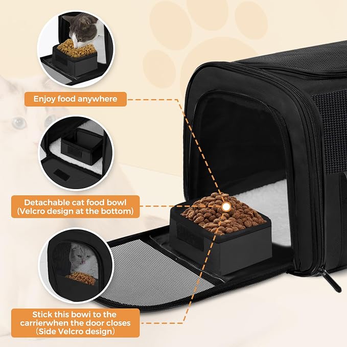 Soft Cat Carrier for Pets Up to 15 lbs, TSA Approved for Airline in-Cabin - Image 5