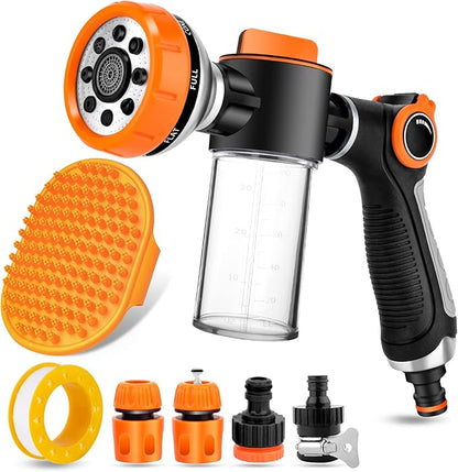 8 in 1 Garden Hose Nozzle Sprayer, Upgrade Dog Wash Hose Attachment by YCCOKJJ