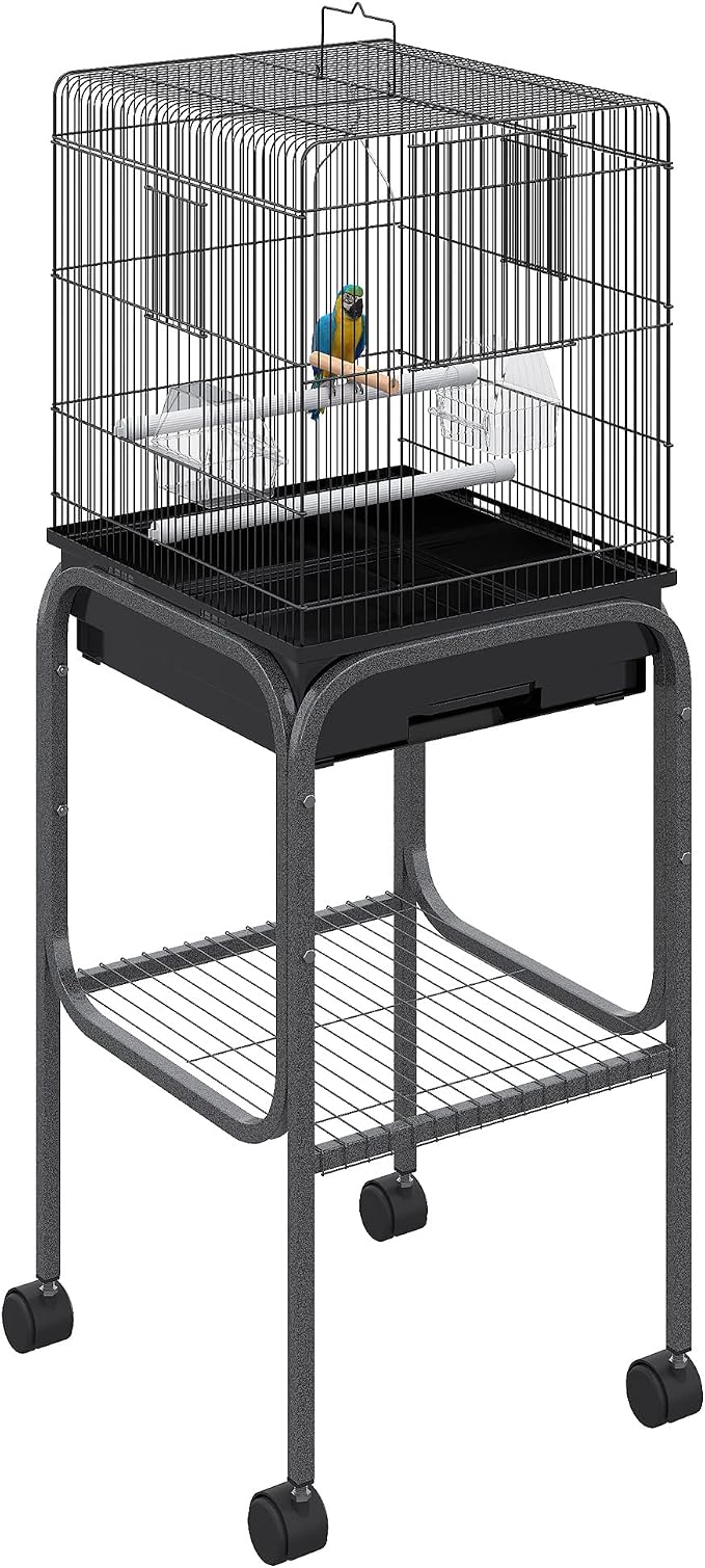 Pawhut 45-inch Metal Indoor Bird Cage, Parrot Cage, Bird Aviary by PawHut