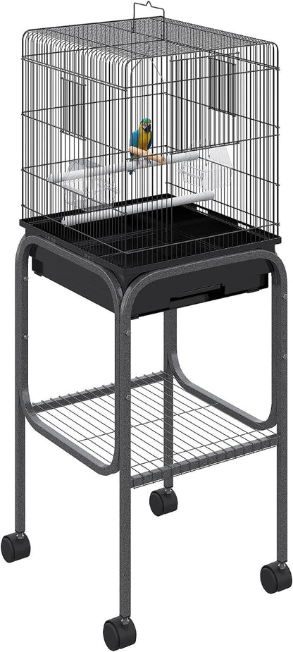Pawhut 45-inch Metal Indoor Bird Cage, Parrot Cage, Bird Aviary by PawHut