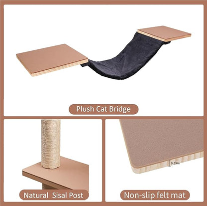 Wall Mounted Cat Climber Set, Solid Wood Cat Wall Shelves - Image 4