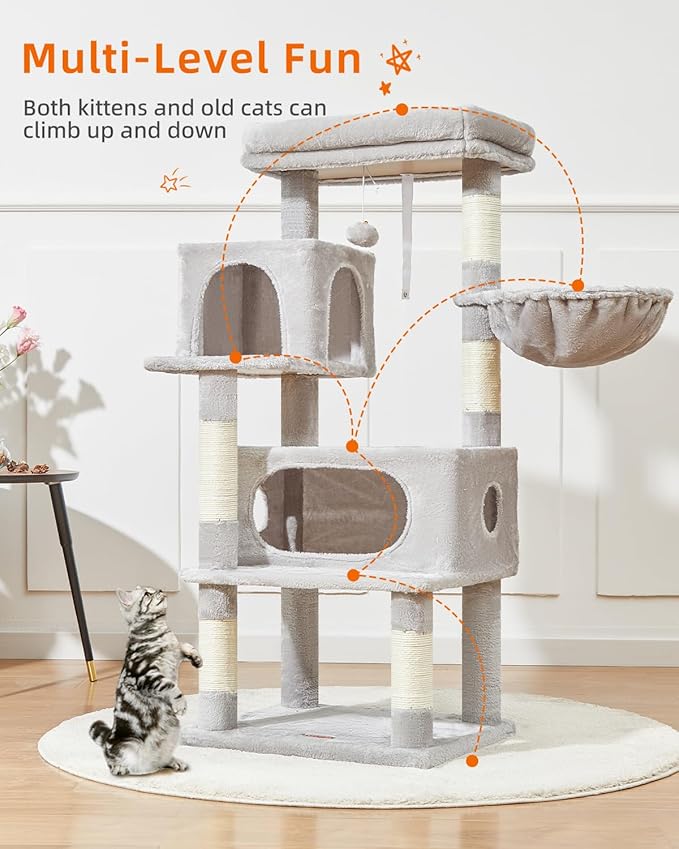Taoqimiao Cat Tree, 49-Inch Cat Tower - Image 3