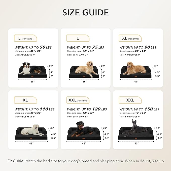 Orthopedic XXL Dog Beds, Waterproof Egg Crate Foam Big Pet Bed - Image 5