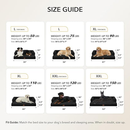 Orthopedic Dog Beds for Extra Large Dogs, Waterproof Egg Crate Foam XL Dog Bed - Image 5