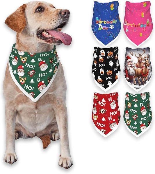 Christmas Dog Bandanas Santa Claus Dogs Scarf by PAPIAMENPET