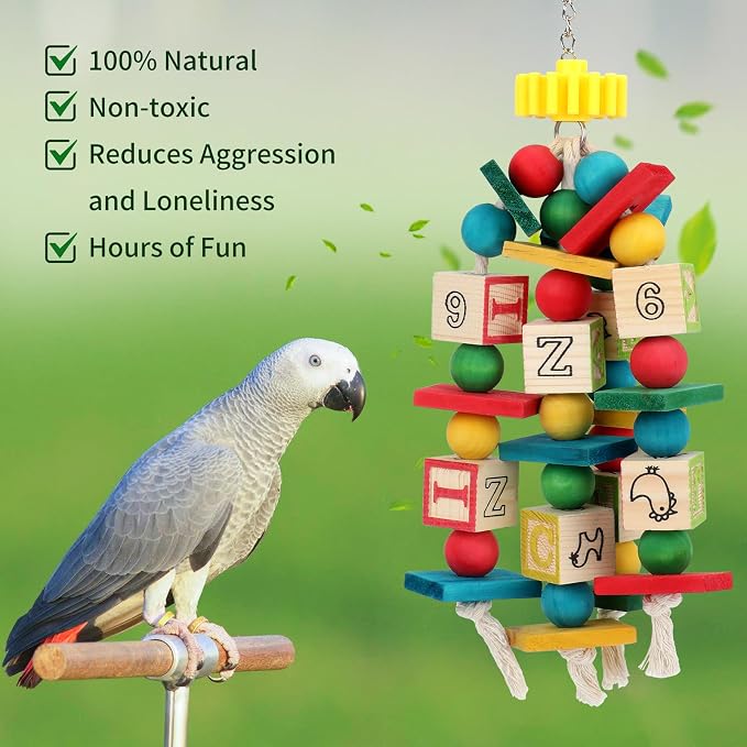 Rypet Wood Bird Chewing Toy for Cage, Wooden Birds Cage Toys for Helping Trim - Image 6