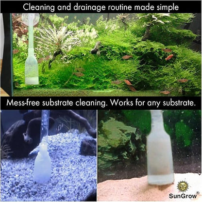 SunGrow Aquarium Fish Tank Gravel Cleaner Vacuum, Siphon Pump Aquarium Water - Image 3