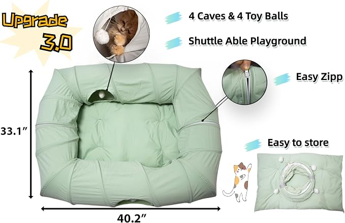XxingSheep 4 Ways Shuttled XL Cat Tunnel Bed - Image 4