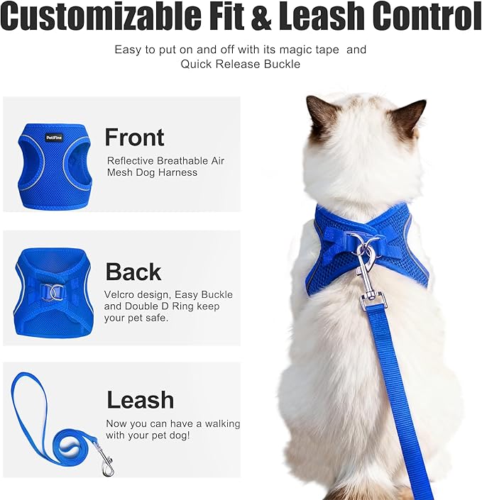 PetiFine Cat Harness and Leash Set, Escape Proof Kitten Harness Reflective - Image 2