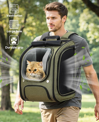 Pecute Cat Backpack Carrier, Large Space Cat Bubble Backpack, Breathable Cat - Image 5