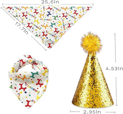 Dog Birthday Hat and Bandana for Boy/Girl Pet Party Supplies - Image 2