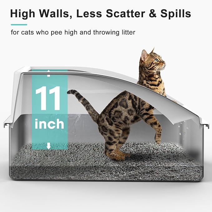 Stainless Steel Litter Box | XL Enclosed Cat Litter Boxes - Image 2