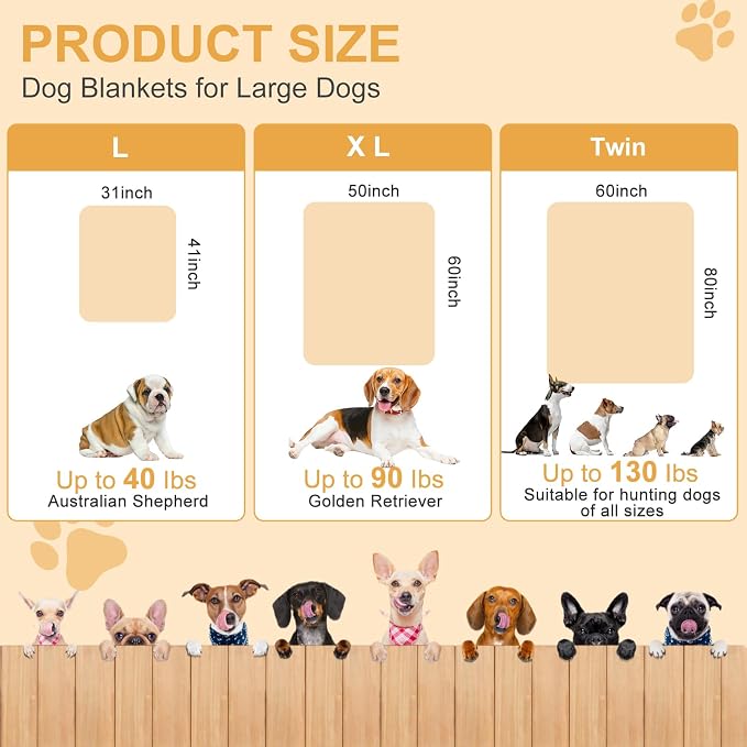 Dog Blankets for Large Dogs, Upgraded Pet Cat Flannel Blankets Washable - Image 5