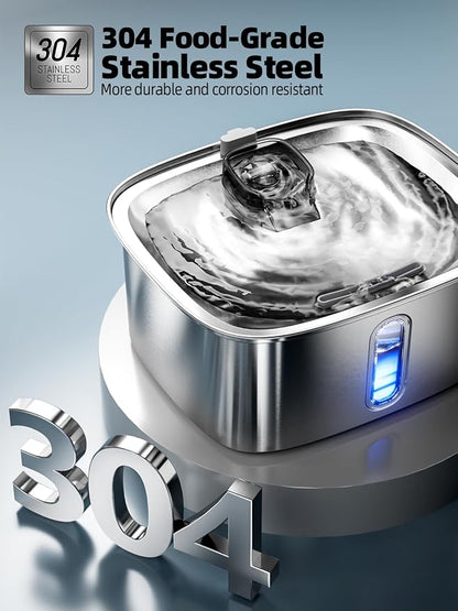 Dog Water Fountain for Large Dogs, 9L/2.4Gal Stainless Steel Dog Fountain - Image 4