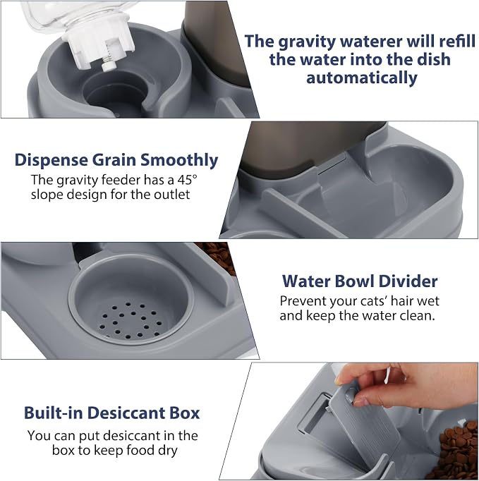 Yummy Sam Automatic Cat Feeder and Water Dispenser, 2 in 1 Large Capacity - Image 4