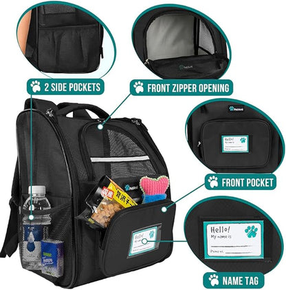 PetAmi Dog Backpack Carrier for Small Large Cat, Ventilated Pet Hiking Backpack - Image 3