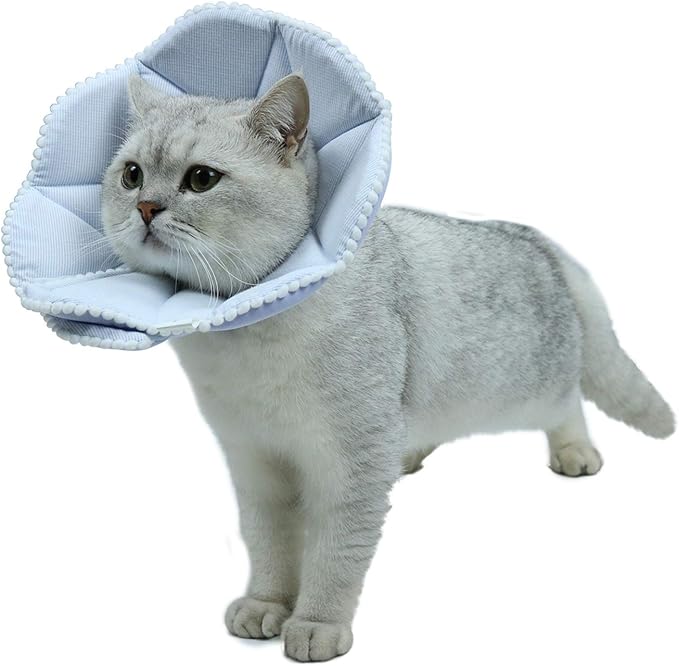Soft Cat Recovery Collar, Adjustable Dog Cat Cone, Dog Protective Cone Collar by WZPET