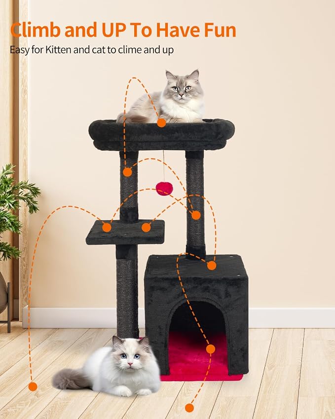 FISH&NAP Cute Cat Tree Kitten Cat Tower - Image 4