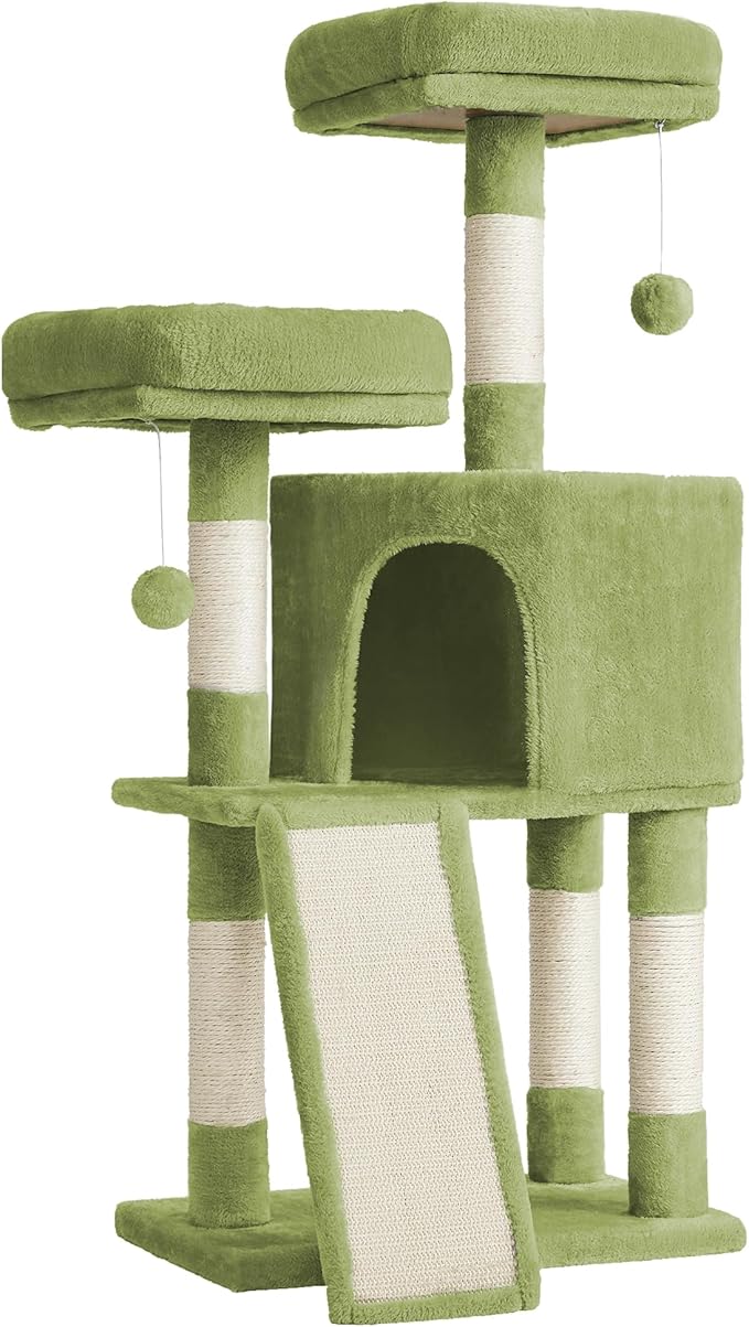 Feandrea Cat Tree, 45.3-Inch Cat Tower, Plush Condo - Image 7