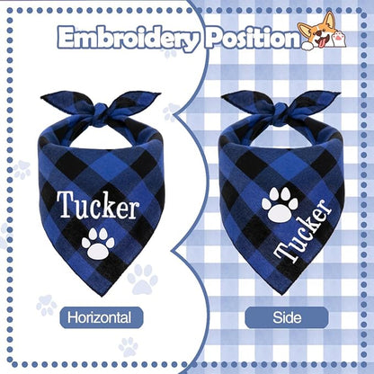 Personalized Dog Bandana Embroidered Name Custom Neckwear Dog Scarf Triangle - Image 2
