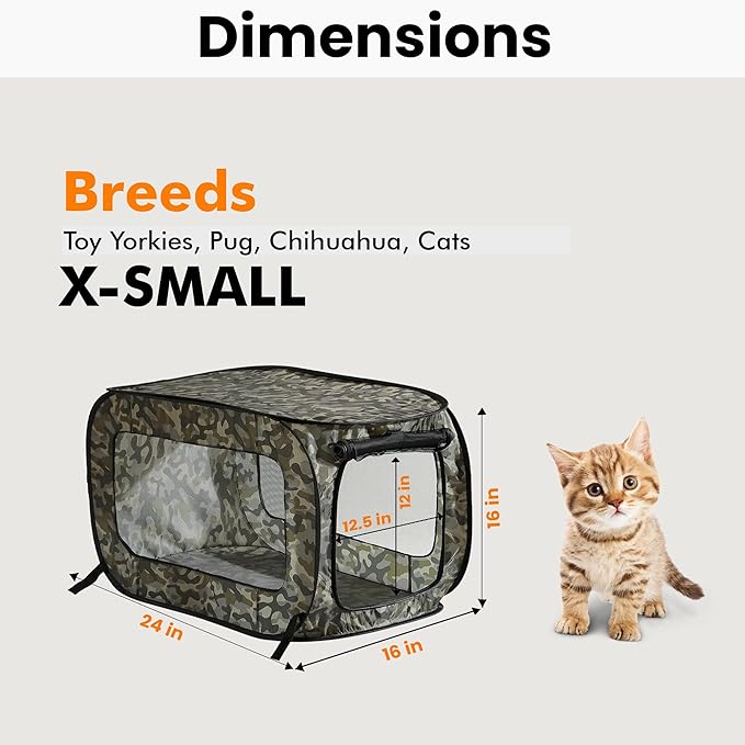 Beatrice Home Fashions Portable, Collapsible, Pop Up Kennel Travel Cat and Dog - Image 2